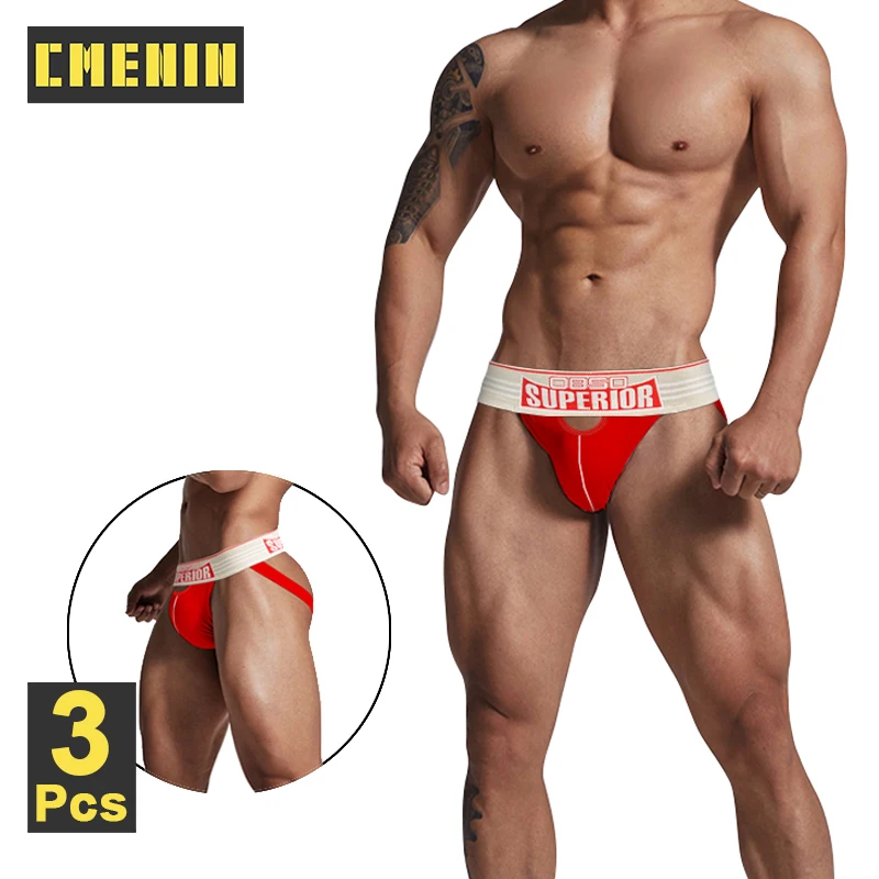 

CMENIN Sexy Ripped Men's Thongs Cotton Men Underwear Low Waist Butt Lift Gays Men Jockstrap Panties Bikini Underpants Male Thong