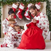 Xmas Family Look Pyjamas Santa Claus Print Christmas Pajamas Set Parent-child Matching Clothing Cute Soft Homewear Baby Romper 2