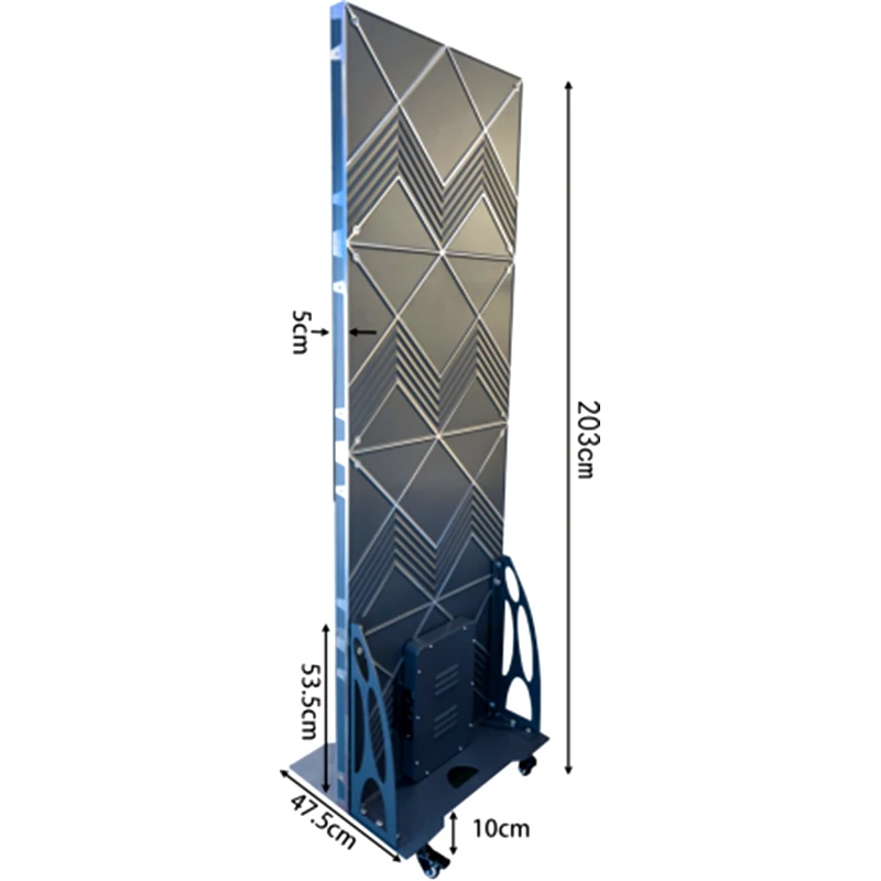 Attrezzatura per schermi pubblicitari con display pieghevole a LED per interni da pavimento per negozi al dettaglio, pubblicità grafica educativa