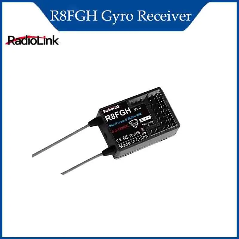 

Радиоприемник Radiolink R8FGH с гироскопом, 2.4G, 8 каналов, телеметрия, напряжение до 14S 58.8В для автомобилей, лодок, газонокосилок, роботов, радиоуправляемых моделей