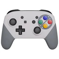 eXtremeRate Faceplate Backplate Grips, Housing Shell with Colorful ABXY Buttons for Nintendo Switch Pro - Classic Styles