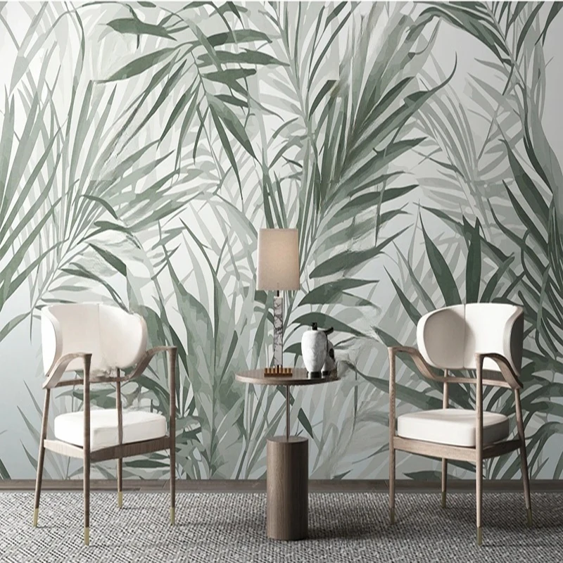

Custom Wallpaper & Wall Murals - Botanical Leaf Pattern Wall Coverings for Living Room Bedroom Decor Background Wall Arts