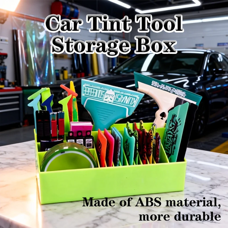 ABS Storage Box for Car Tinting Tools, Suitable for PPF, Color Change Film, Solar Film, Squeegee and Other Tint Tool Storage
