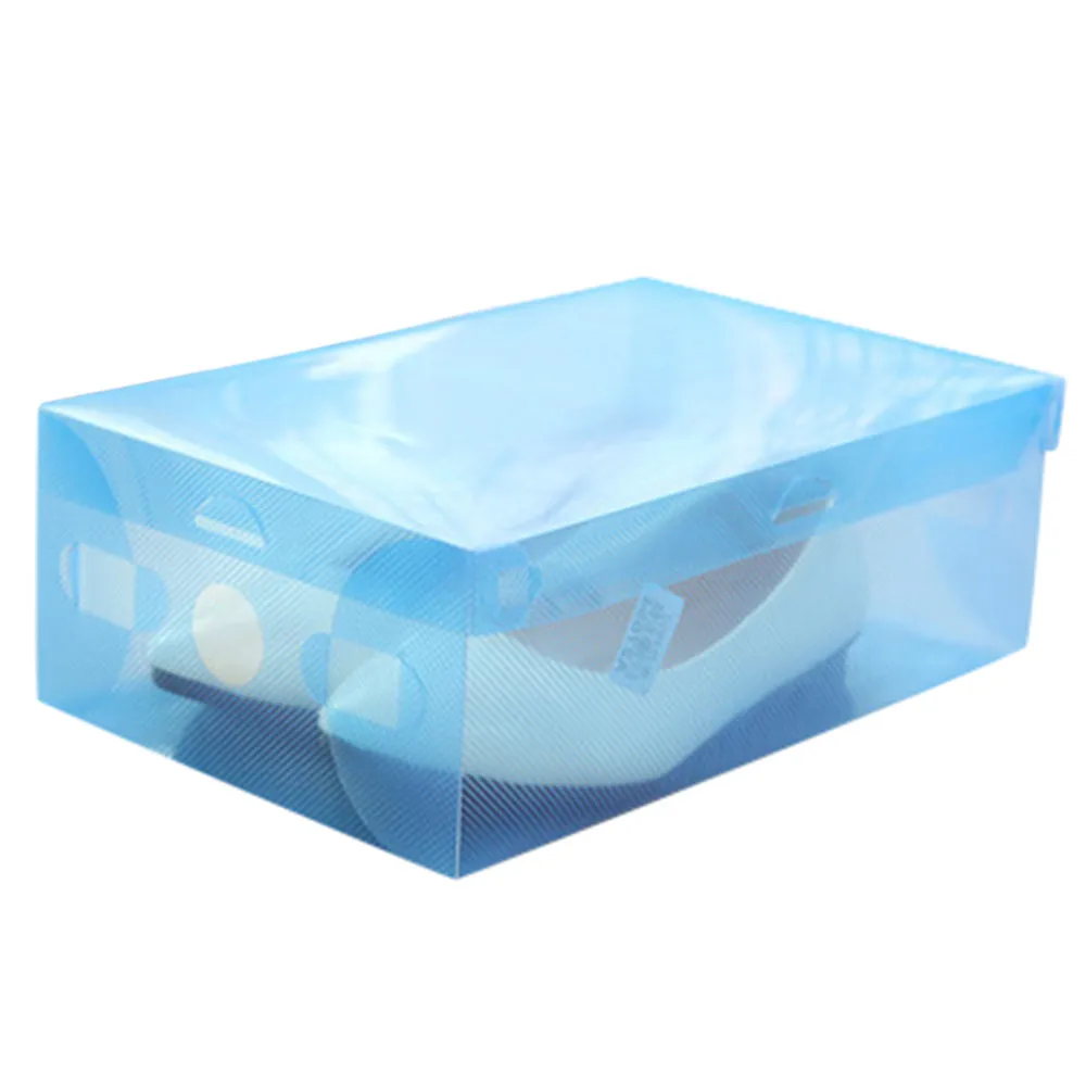 10Pcs Foldable Shoe Boxes Clear Stackable Shoe Storage Organizer Clamshell Transparent Thickened Collapsible Boxes Container