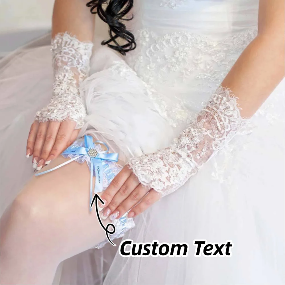 1pc Custom Wedding Garter Personalized Bride Keepsake With Name Date 9 Colors Stretch Bridal Shower Gift For Her Anniversary
