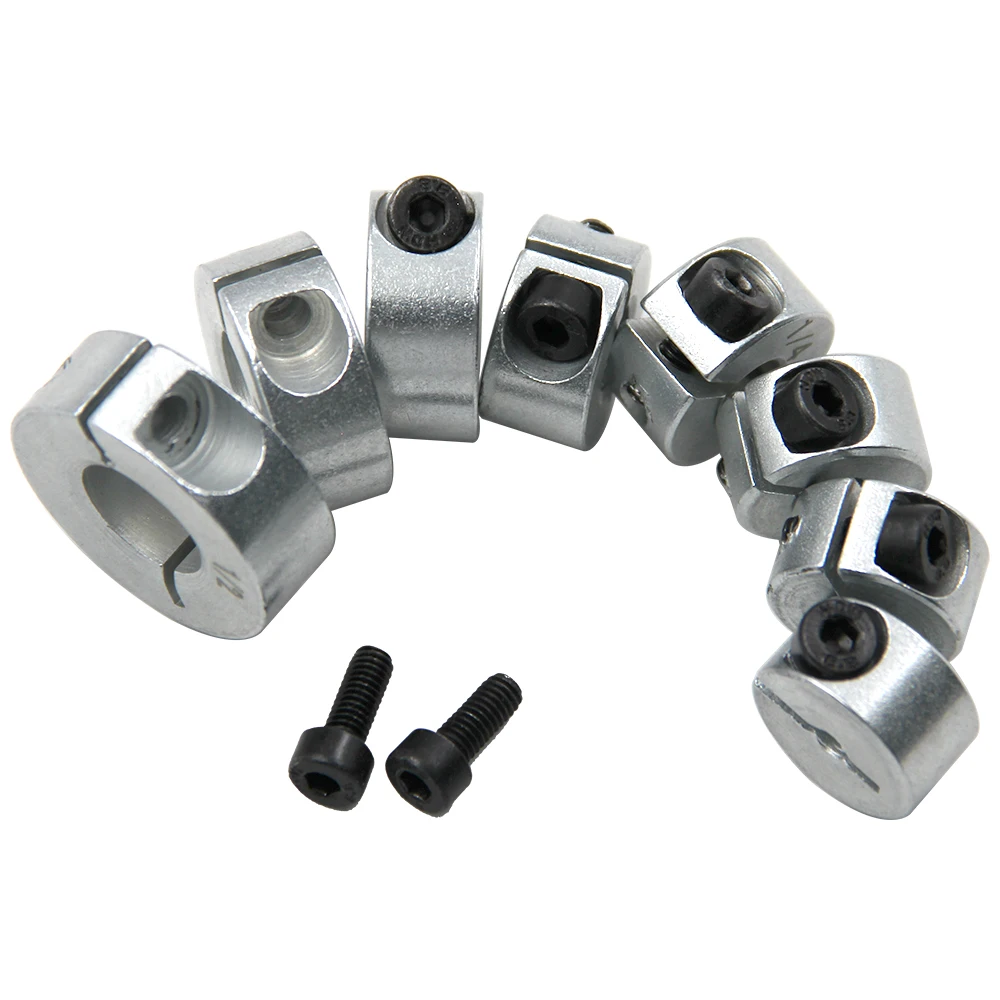8pc Silver Imperial Positioning Ring Open Type Optical Shaft Fixing Ring Shaft Sleeve Limit Ring Locking Positioning Ring Tool