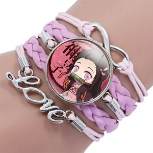 Armband Anime Demon Slayer für Frauen, Charmarmband, Kimetsu no Yaiba, Kamado Tanjirou, Camagray -Cartoon, Lederschmuck, Paar Hauptverkäufe von Kimetsu Manga auf Yaiba - №6