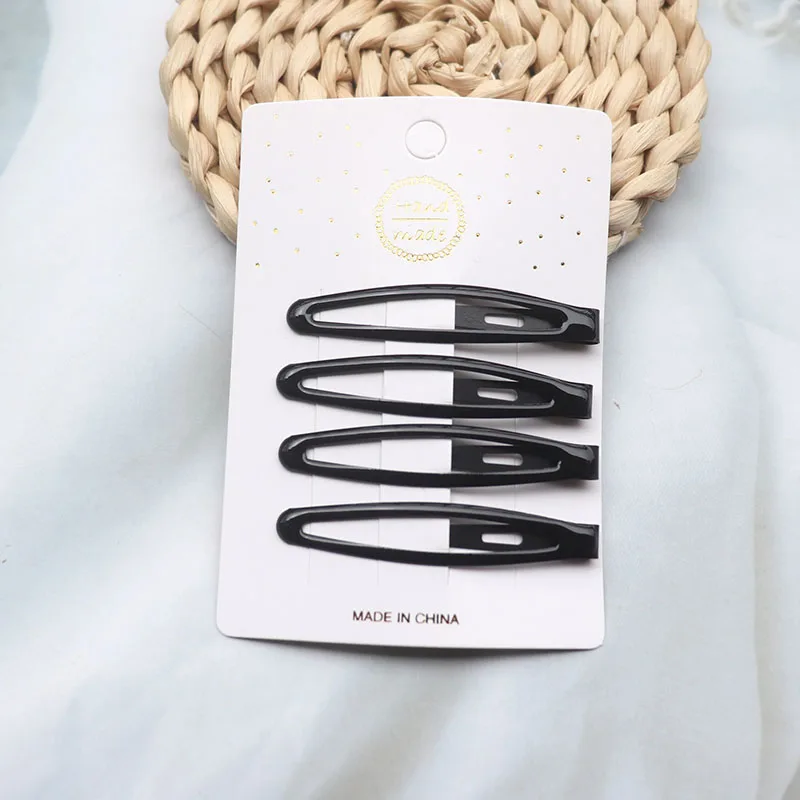 4 Stücke Schwarz Saphir Blau Snap Pea Haarspangen Einfache Haarspangen Styling Werkzeuge Mode Haarschmuck Kopfbedeckung – Detail 6
