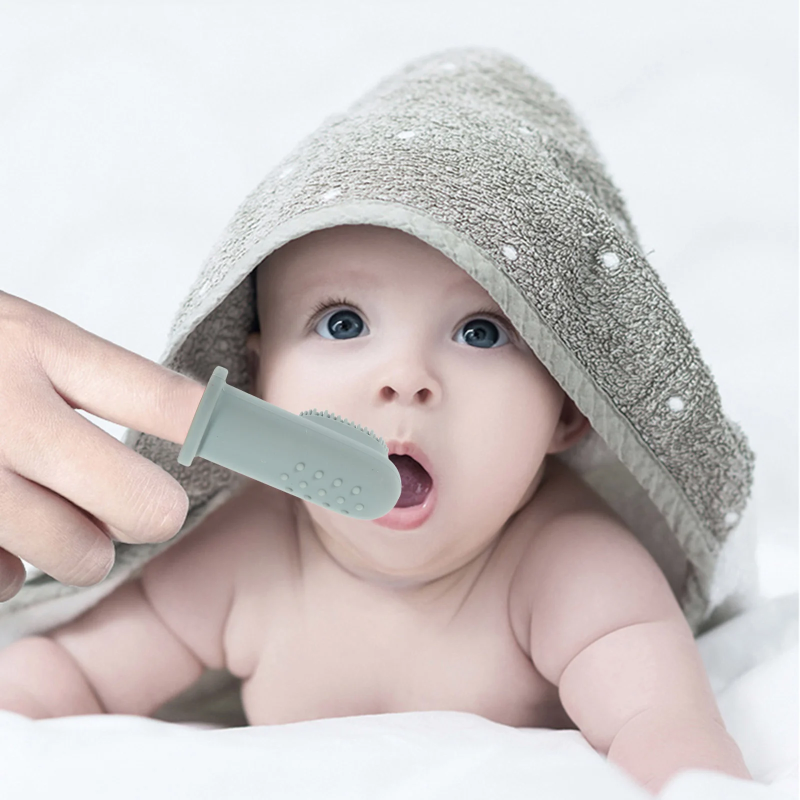 Cepillo de dientes de Gel de sílice para niños, cepillo de dientes de 3 piezas, cuidado bucal para bebés, de silicona