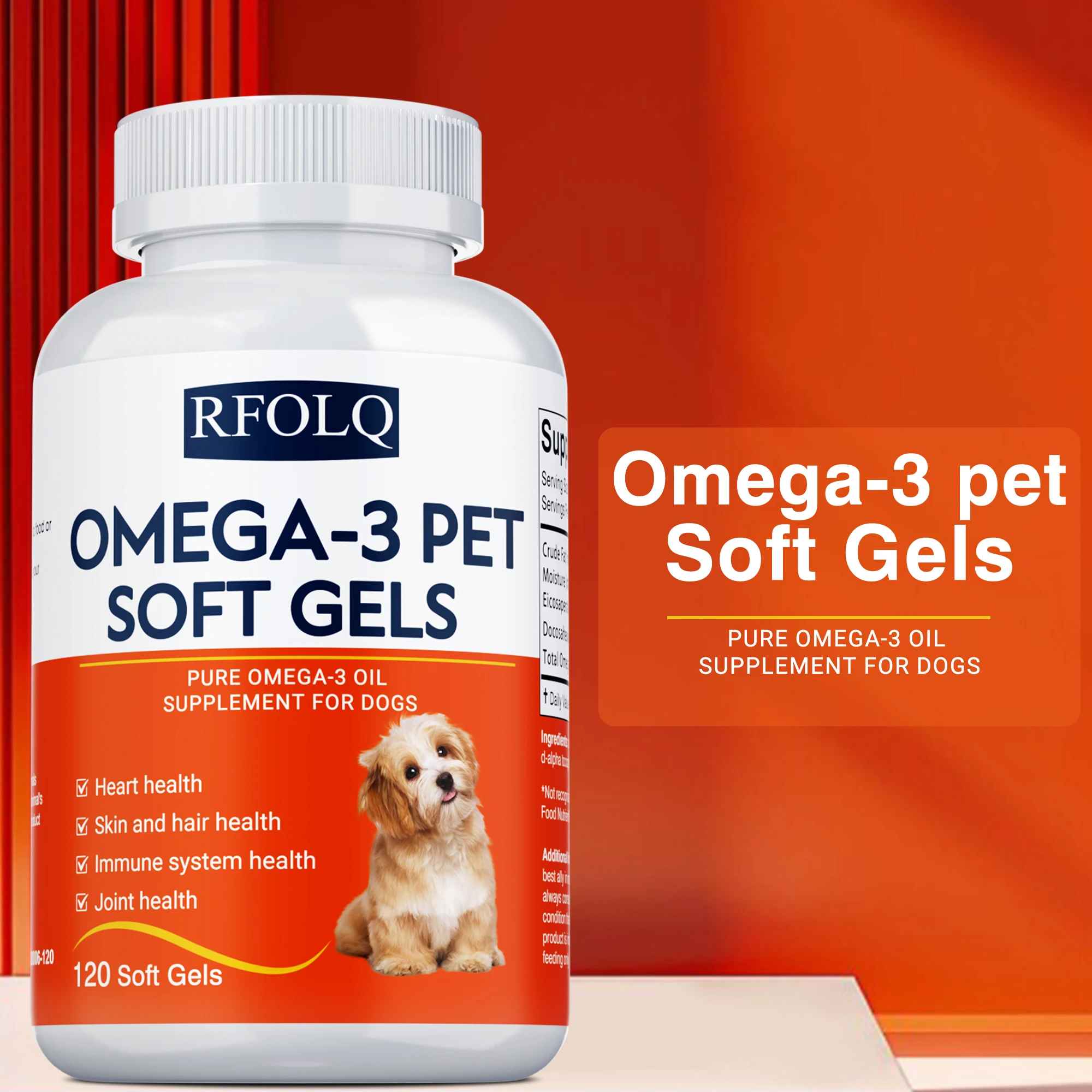 Omega-3 Pet Supplement - Supports Joint and Immune System Health, Reduces Hair Loss, Promotes Heart, Skin and Hair Health