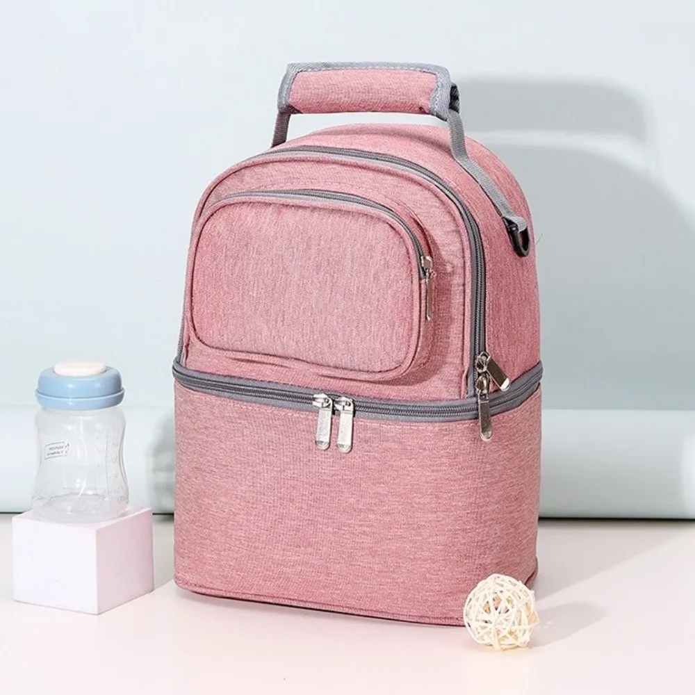 

Large Capacity Maternity Backpack Insulation Material Double Layer Baby Food Backpack Handbag Style Fresh Preservation