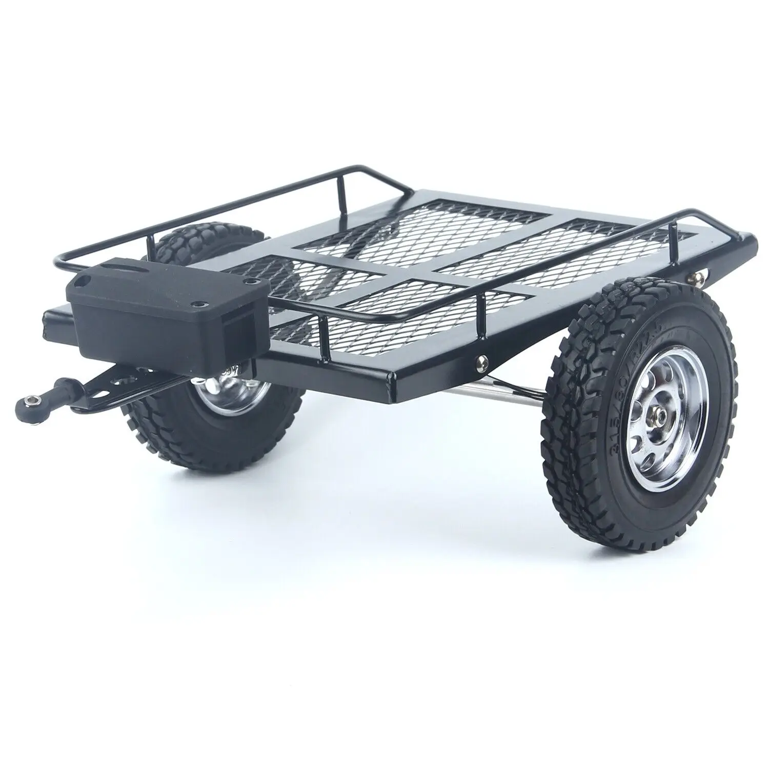 LCX Racing 1/10 RC Crawler Heavy Duty Metal Trailer for Axial SCX10 SCX10 II Traxxas TRX4 TRX6 Redcat Gen7 Gen8 Upgrades Parts