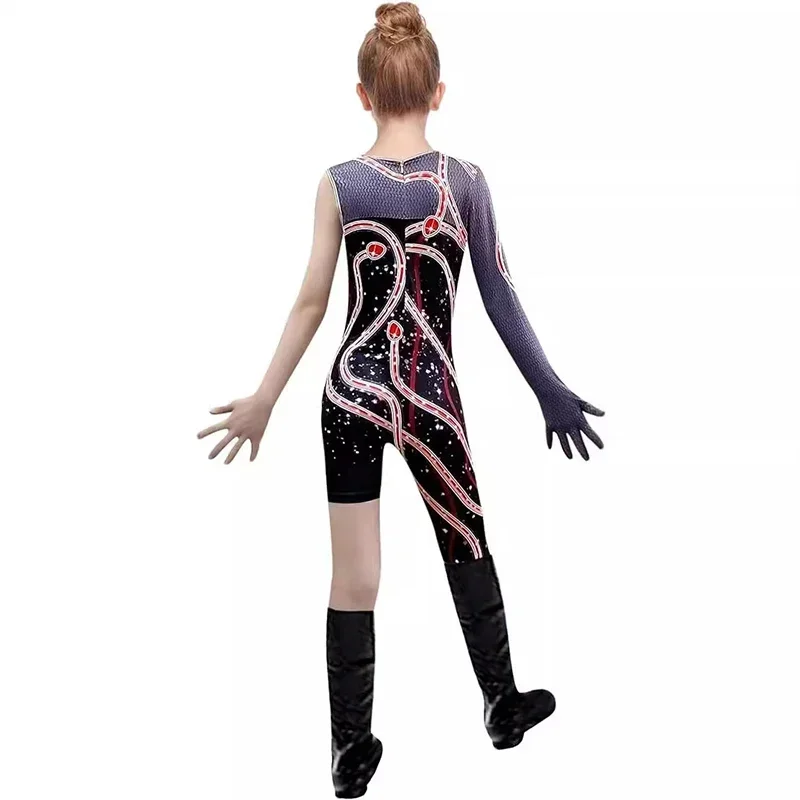 Movie Taylor Stage Jumpsuit Kids Girls Snake Cosplay Singer Concert Costume Bodysuit Zentai Halloween Outfit Uniform