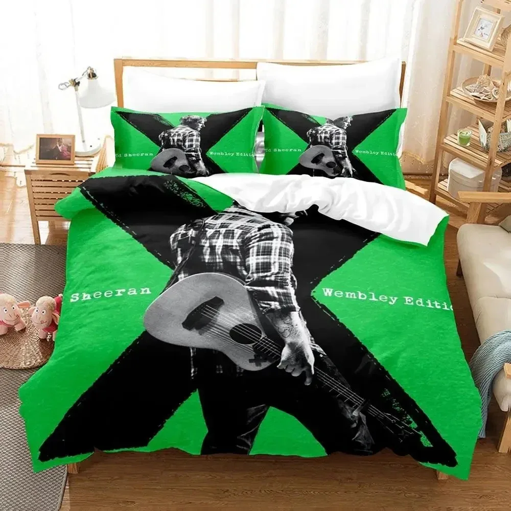 Zanger Ed Sheeran MBE Beddengoed Set Dekbedovertrek Bed Set Dekbedovertrek Kussensloop Trooster koning Queen Size Jongens Volwassen Beddengoed Set