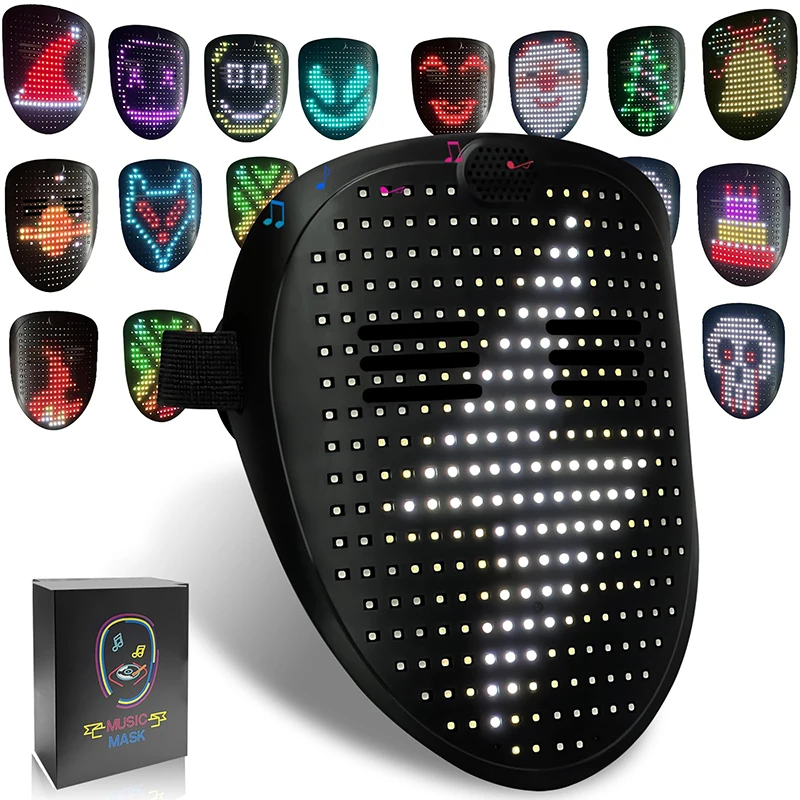 

Music Led Mask with Gesture Sensing Halloween Light up Mask for Costume Cosplay Party