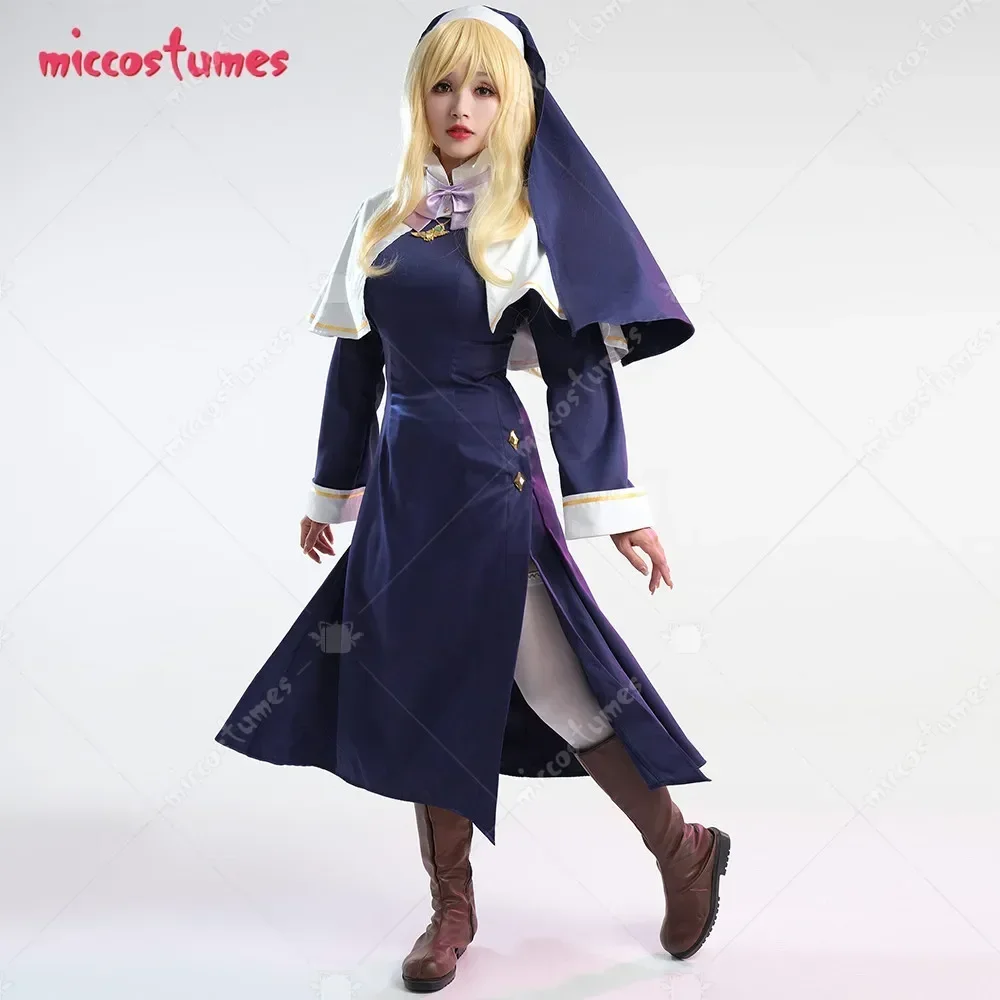 

Miccostumes Women's Sharon Cosplay Costume Nun Dress Outfits Nun Cosplay Costumes