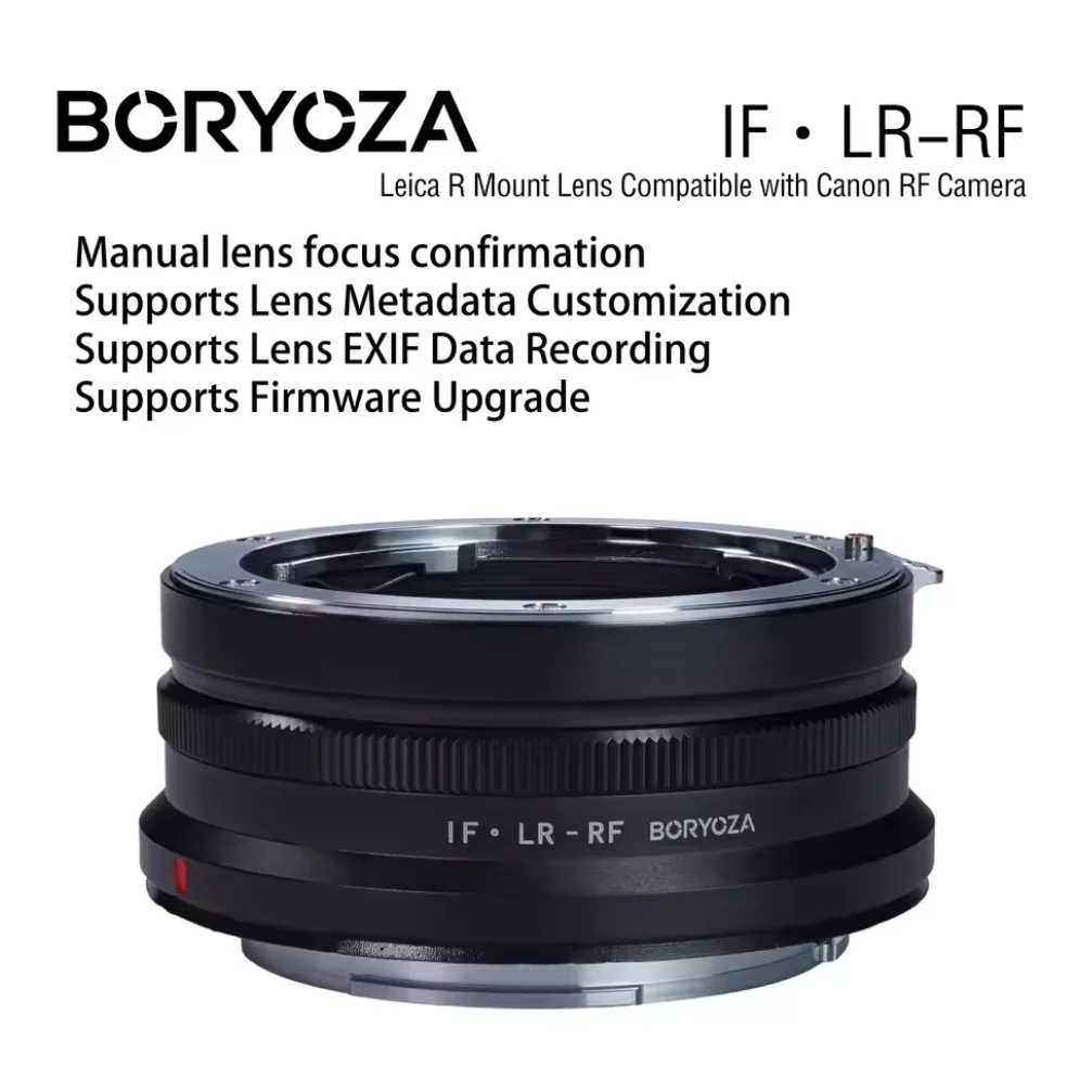 BORYOZA IF·LR-RF Chipped Focus Confirm Adapter Compatible with LR Mount Lens to Canon RF Camera