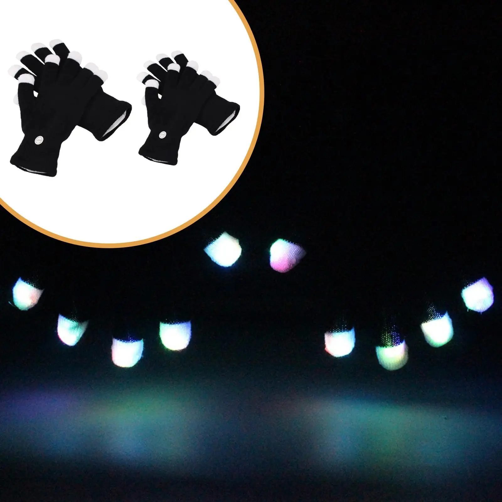 LED Gloves Mittens Fingertip Lighting Gloves Flashing Toys for Light Show Halloween