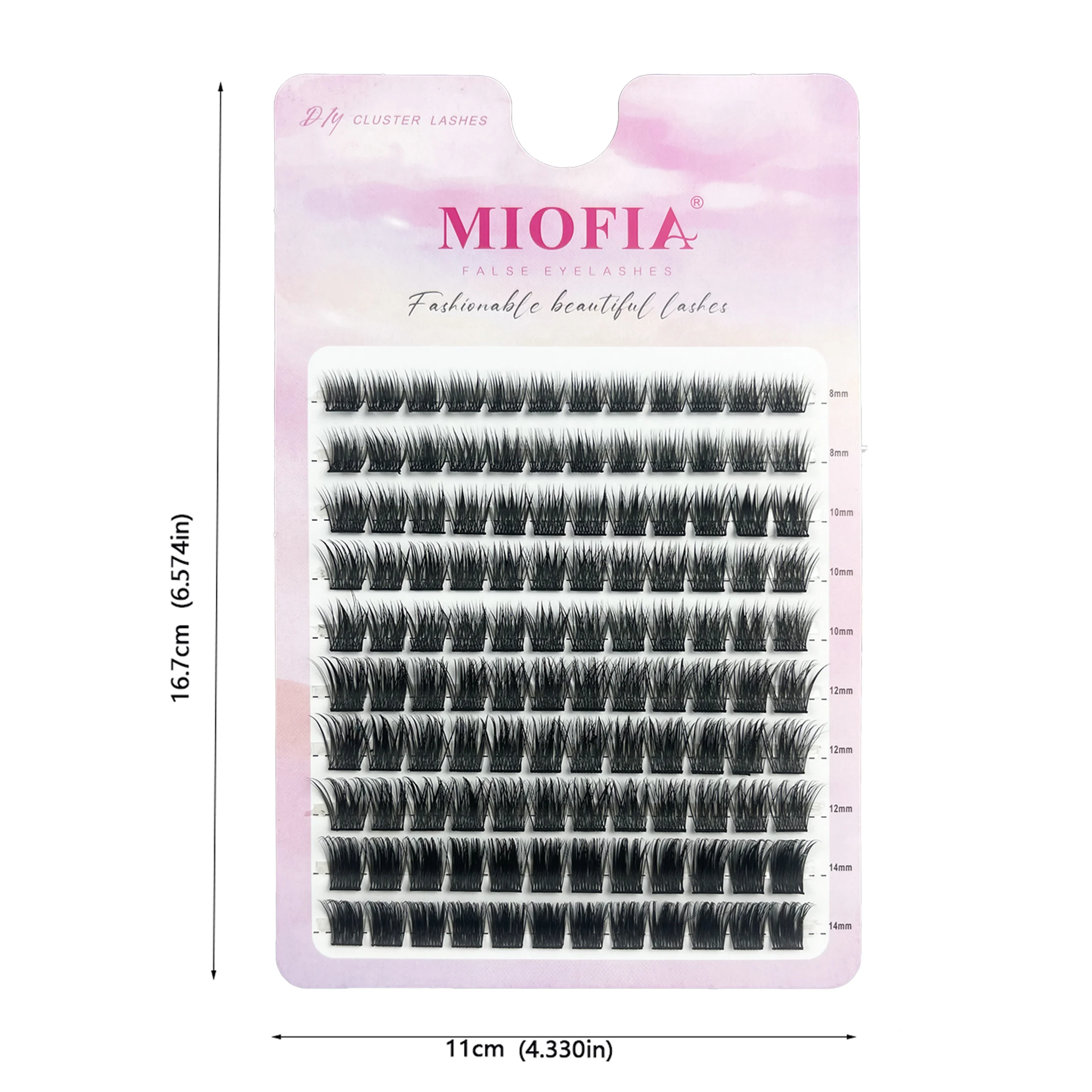 Nieuwe 10-rij clusterwimper Natuurlijke wimperverlenging individuele wimperbundels 8-14 mm gemengde lengte Gesegmenteerde wimpers Make-up