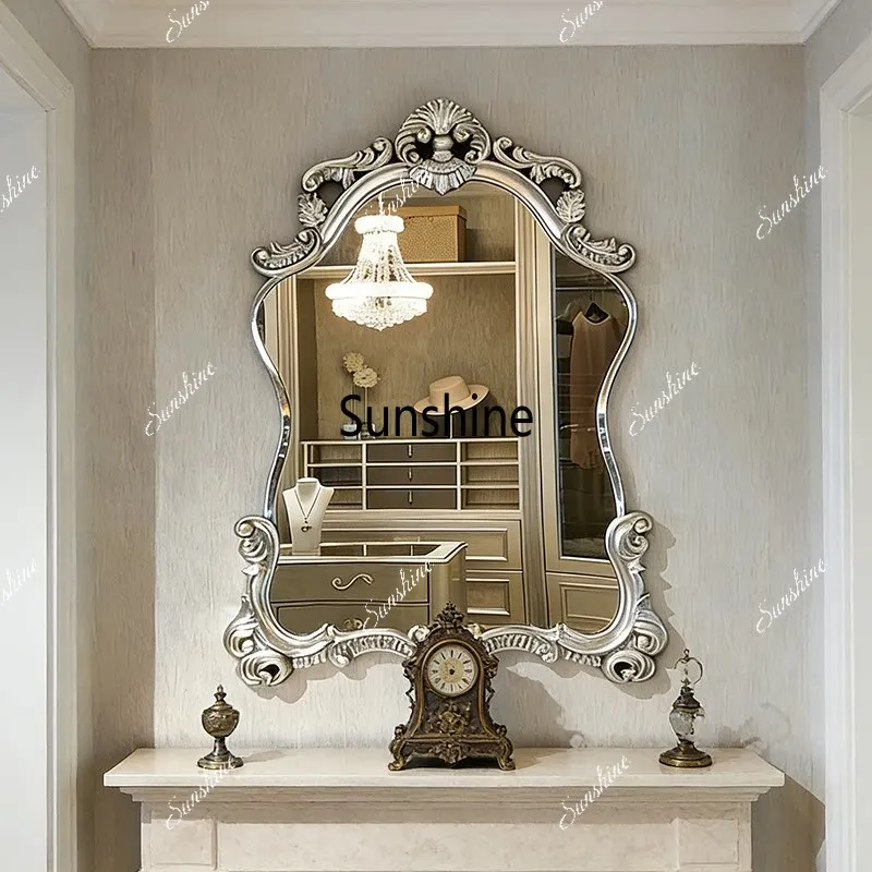 French court style makeup mirror retro living room wall decoration mirror