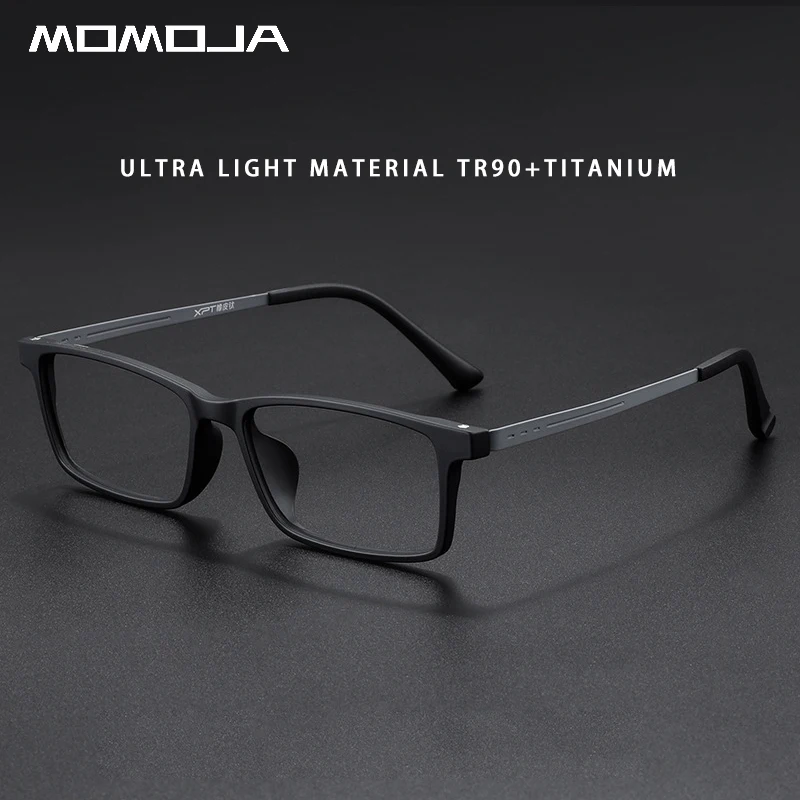 MOMOJA Retro Fashion Ultra Light Pure Titanium TR90 Eyewear Optical Prescription Glasses Frame Man And Woman Eyeglasses 9826