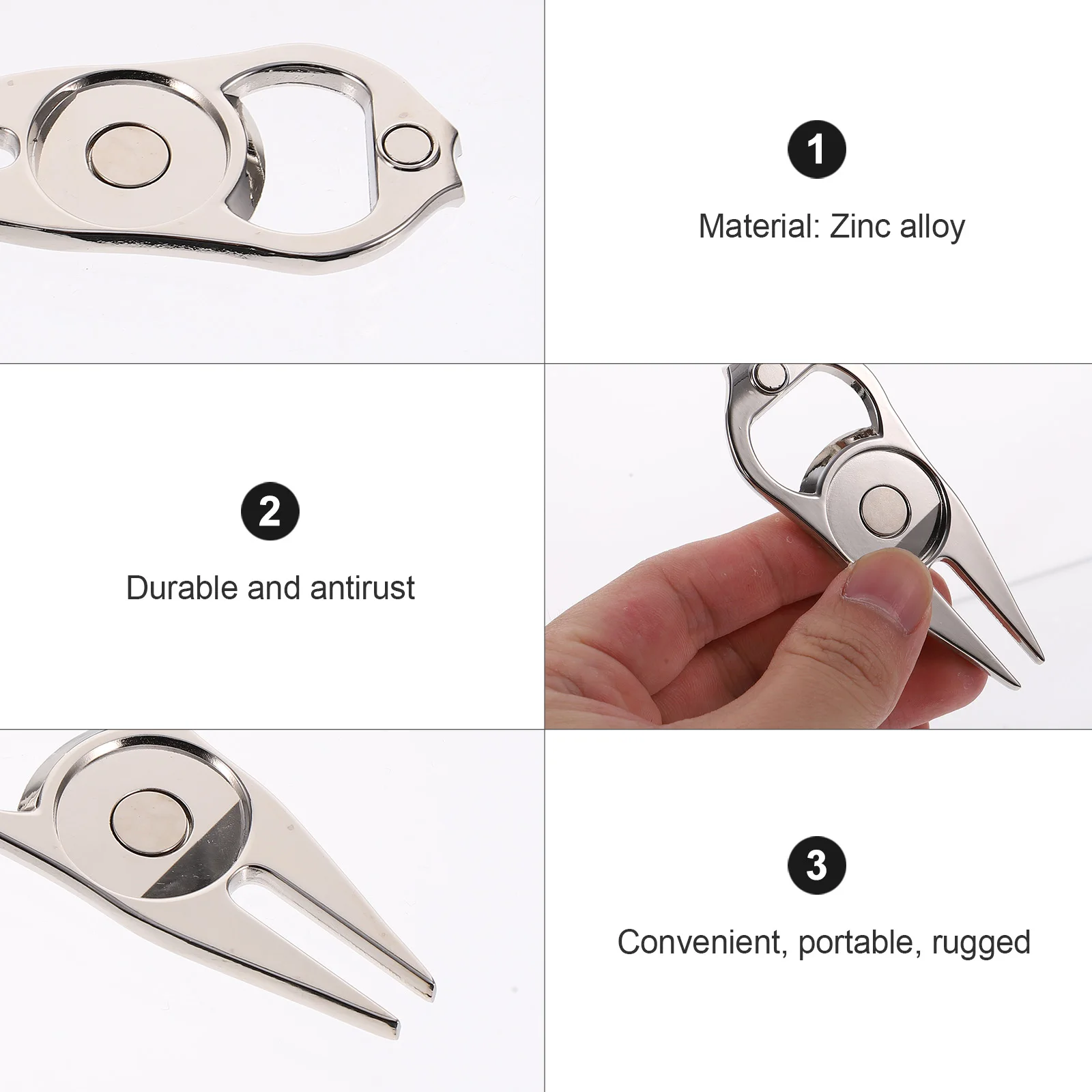 

Golf Fork Golfs Divot Tool Zinc Alloy Durable Portable Ball Marker Repair Training Golfs Grass Fix Metal
