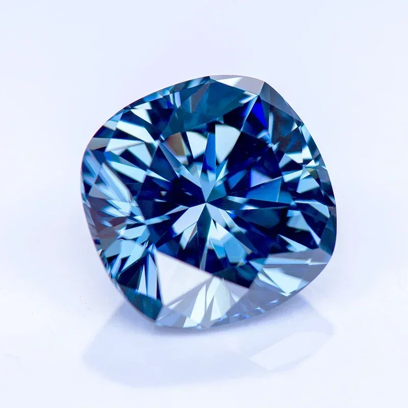 Moissanite Stone Cushion Cut Natural Color Royal Blue Lab Grown Gemstone for DIY Charms Advanced Jewelry Making with GRA Report