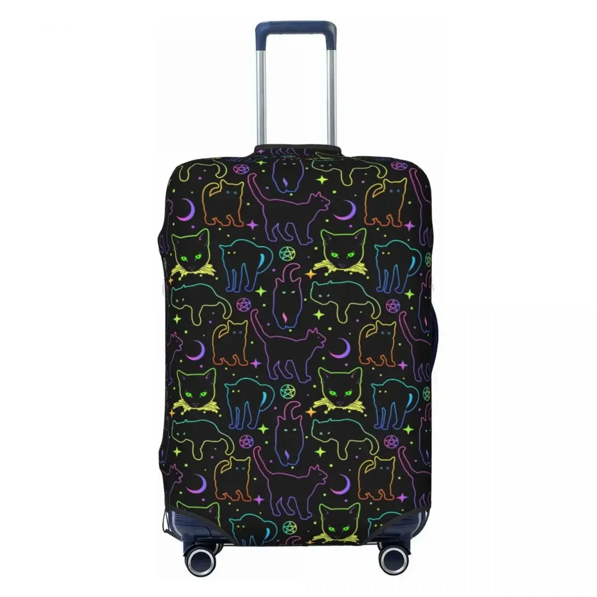 Custom Funny Cartoon Halloween Witchcraft Travel Luggage Cover Washable Suitcase Cover Protector Fit 18-32 Inch