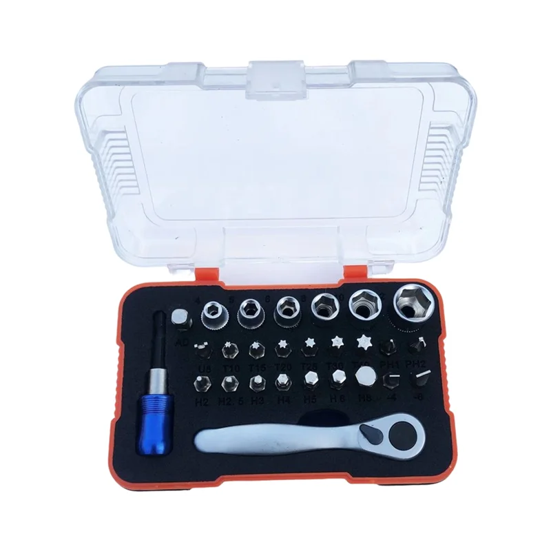

A69emini Ratchet Wrench Set 27 In 1 With Bits& Socket Tool-Versatile For Household For Daily Maintenance