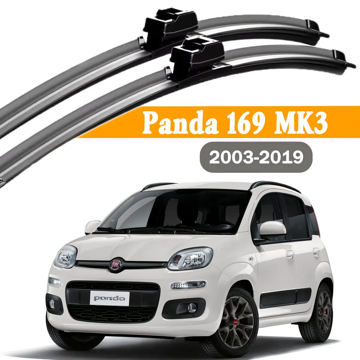 2 Stück Auto-Frontscheibenwischerblätter für FIAT 	 Panda 169 MK3 2003-2019 Windschutzscheiben-Regenbürsten Zubehör