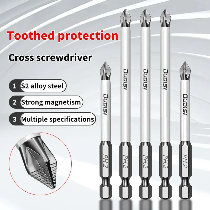 Cross Screwdriver Head, Strong Magnetic Anti Slip Tungsten Steel, High Hardness Electric Screwdriver Tool, Screwdriver Head, Han