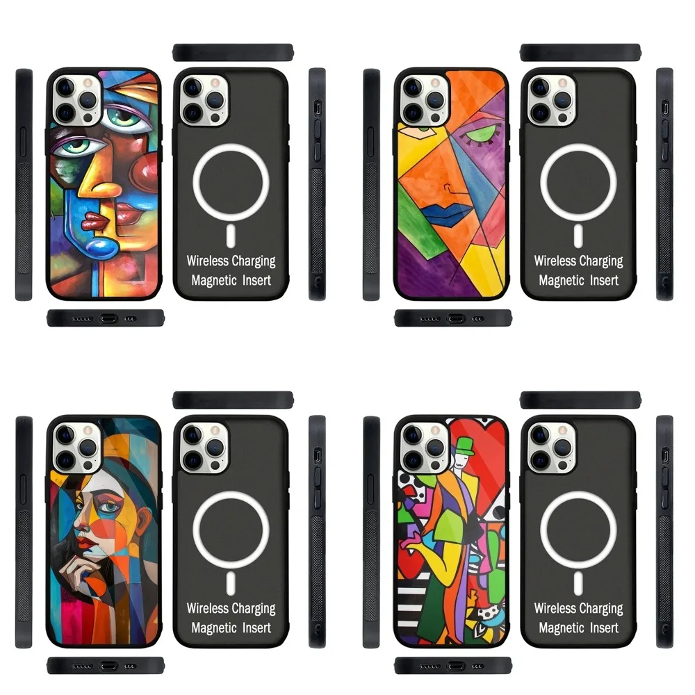 Picasso abstract Art   Phone Case Strong Magnetic For IPhone 15,14,13,Pro,Max,Plus,11,12,Mini For Magsafe Wireless Charging