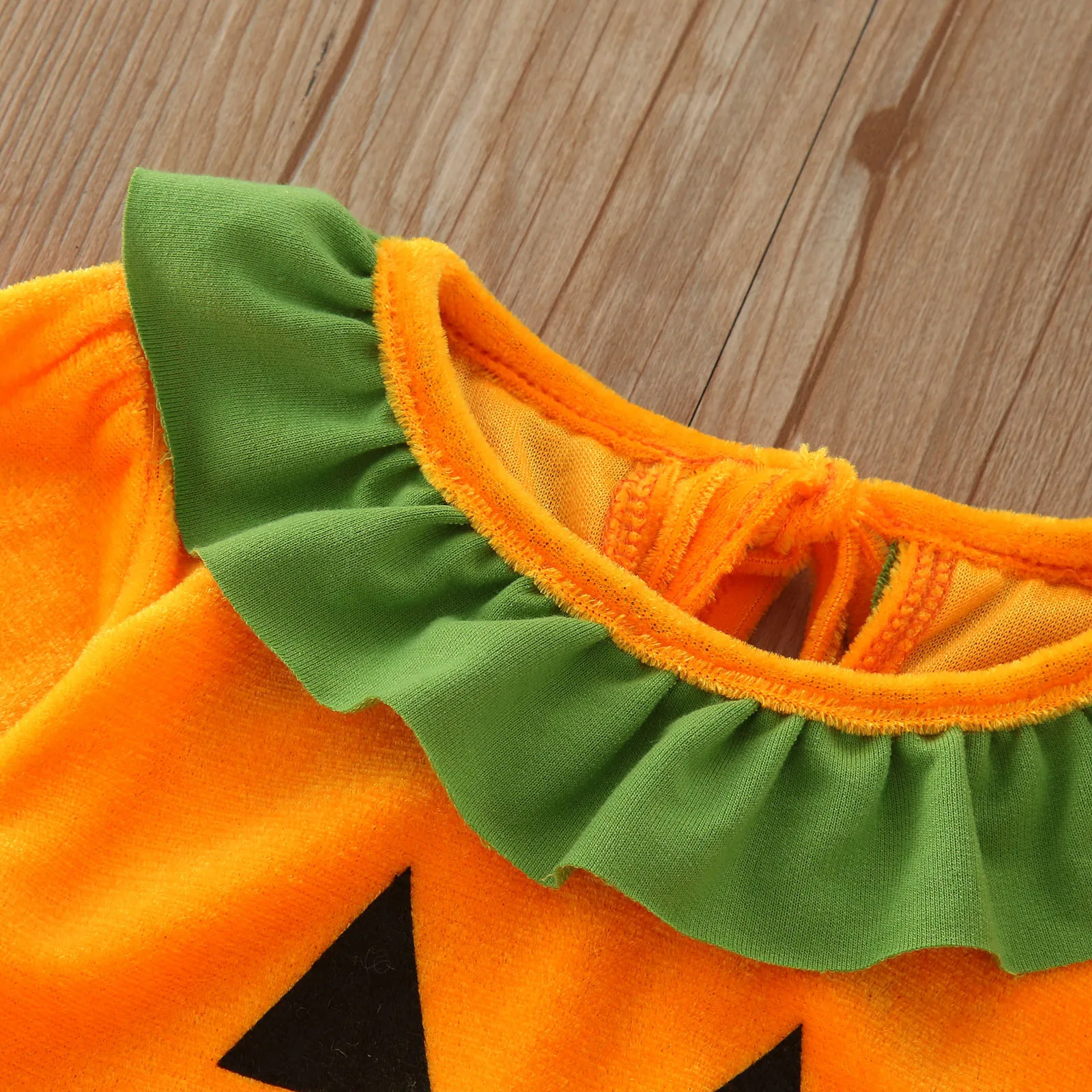 Infant Girls Halloween Costume Long Sleeve Cartoon Prints Romper Newborn Velvet Bodysuits Tulle Dress Rompers For Baby Hot Sale