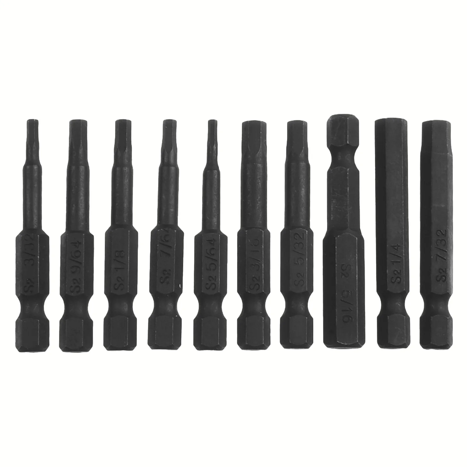 

Drill Bit Set Hex Screwdrivers Black 5/32\" 5/64\" 50mm 7/32\" 7/64\" 9/64\" 1/4Inch Shank Magnetic SAE Hex Head 1/4\"