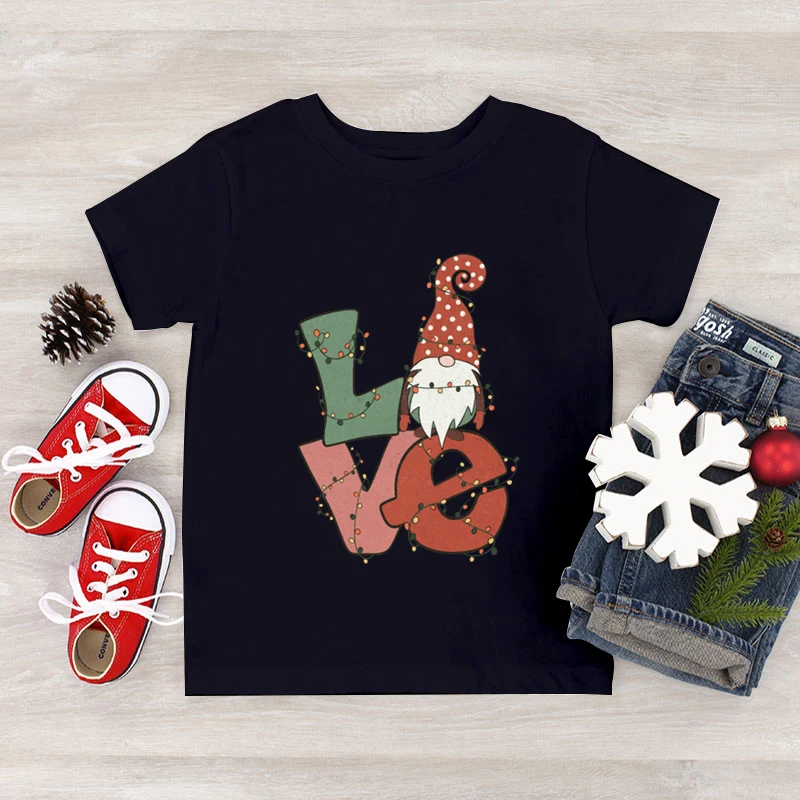 Tee Christmas Lovely Letter Style Festival Kids 