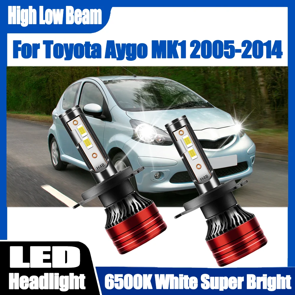 

Canbus No Error 120W Headlight Auto Lights H4 High Lumens Lamps Led Brightest Upgraded CSP Chips For Toyota Aygo MK1 2005-2014