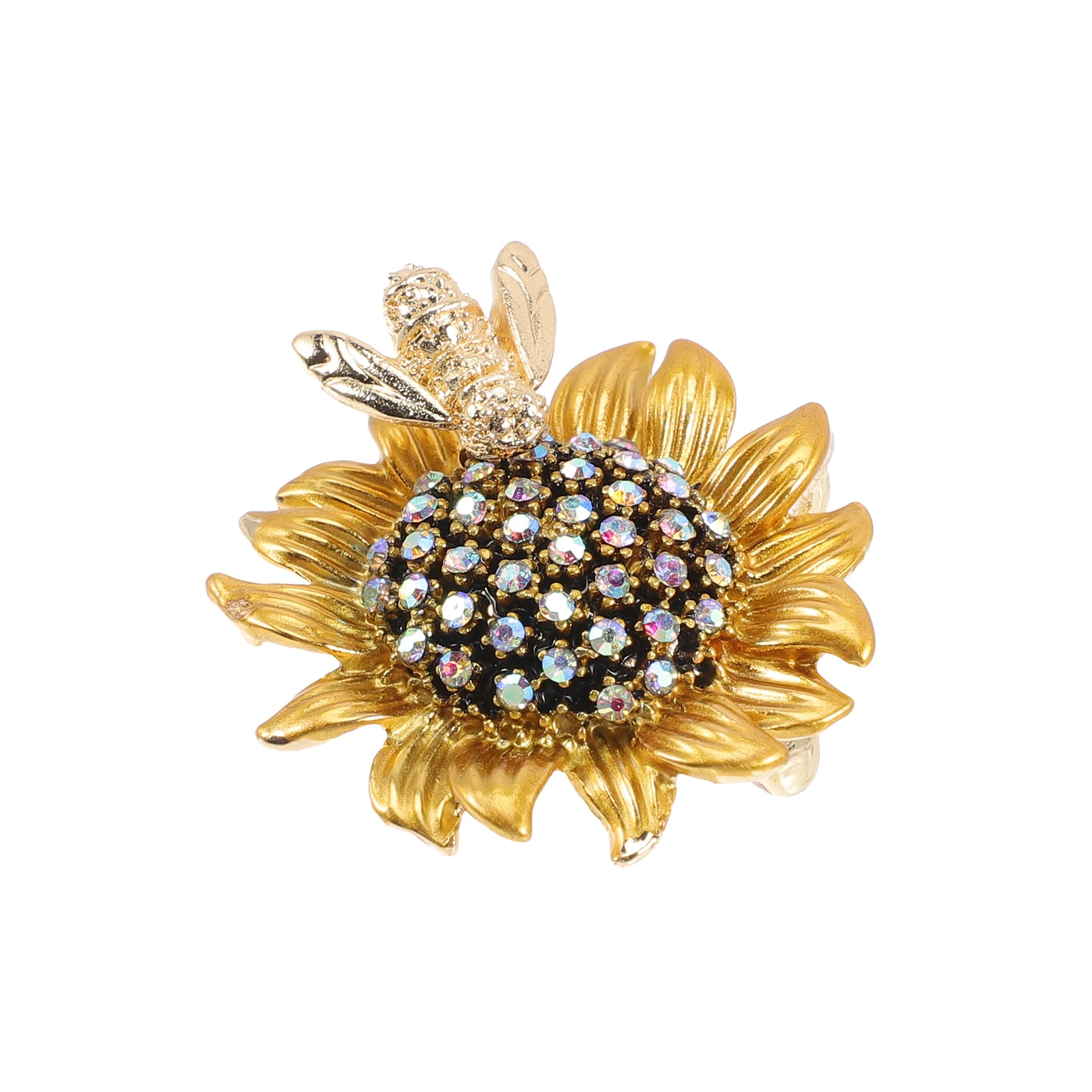 

Sunflower Brooch Rhinestone Alloy Decor Collar Pin for Clothes Women Fashion Jewelry Gifts Party Accessories