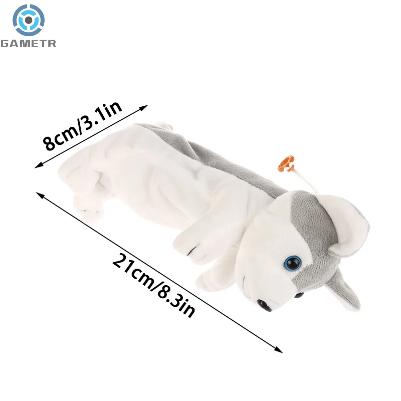 Plush Husky Dog Pencil Case Caixa de caneta portátil Marcador Material escolar Bolsa de lápis macio dos desenhos animados Bolsa de cosméticos Bolsa de maquiagem