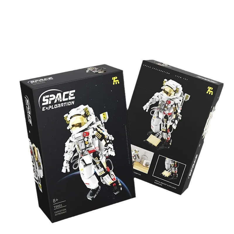 Astronauta aeroespacial montagem semi mecânica bloco de construção série espaço modelo foguete bloco de construção kit brinquedo das crianças