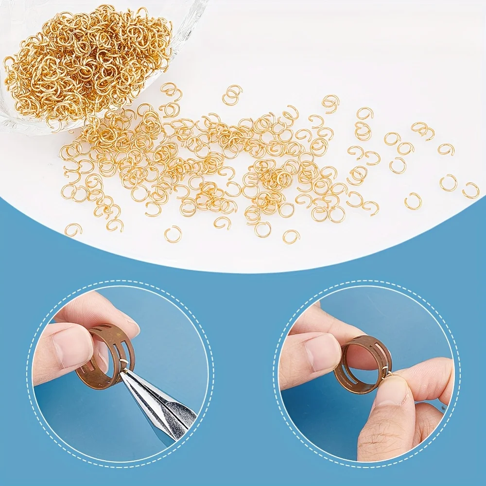 500pcs Golden Stainless Steel Open Jump Ring Jewelry Connection DIY Accessory for Round Ring Making Earrings Bracelets Necklaces