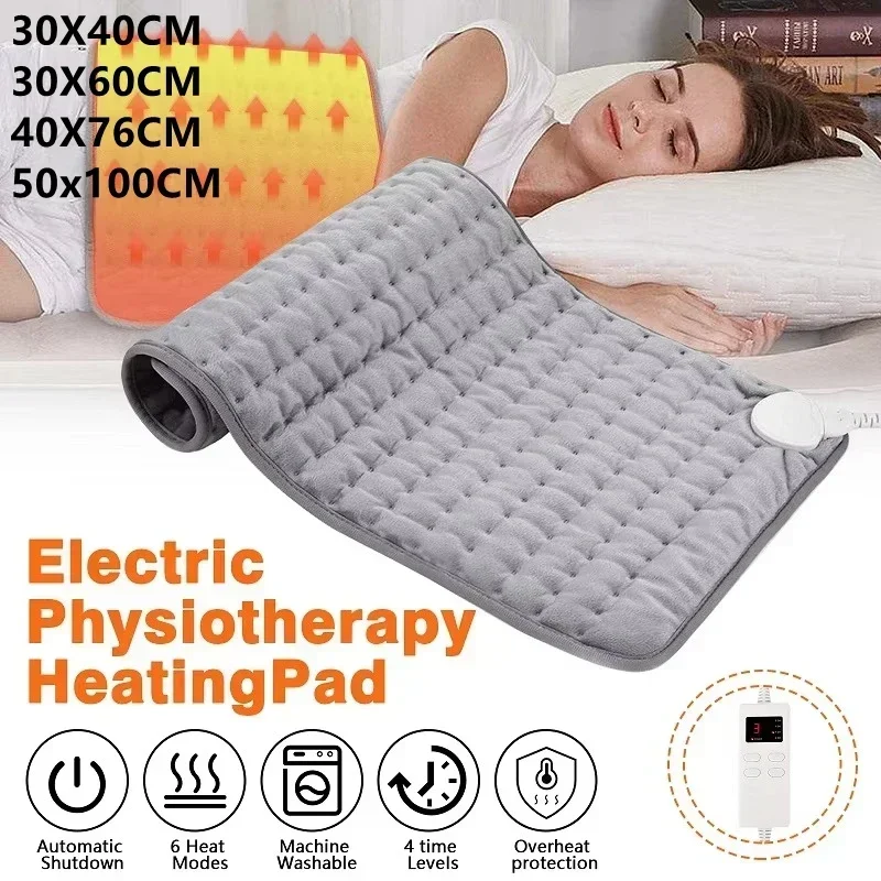 40x 76cm Electric Heating Pad Massager Therapy Physiotherapy Back Pain Relief Shawl Cover Leg Winter Warmer Blanket Thermal Mat