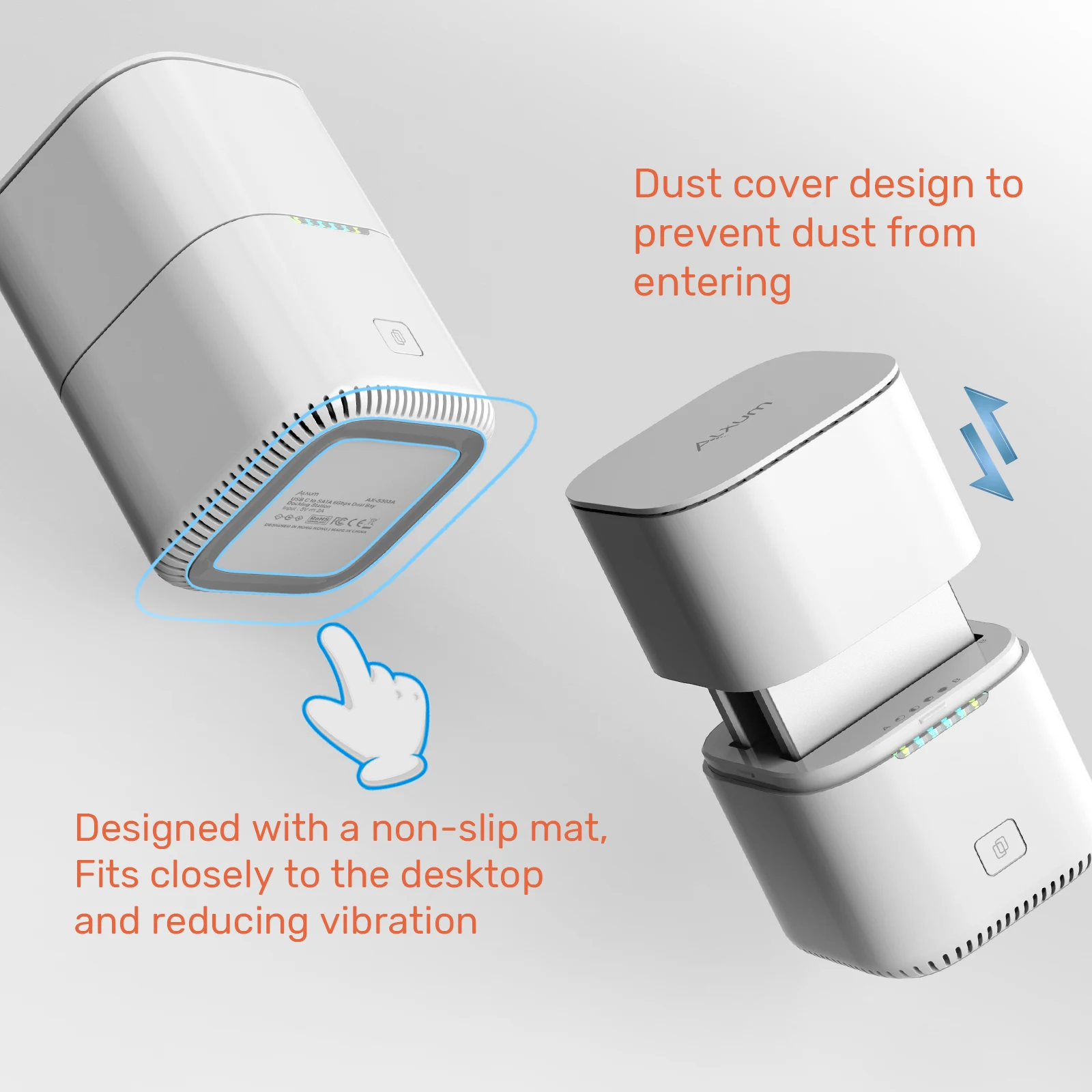 Adaptador de encaixe de disco rígido SATA duplo USB C Tipo-C 5 Gbps para 2,5 polegadas SSD HDD Station com clone offline para Windows macOS Linux
