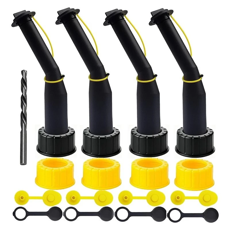 ABZL Gas Can Spout Replacement Old Style Jug Spout With Pour Nozzle Coarse And Fine Thread Screw Collar Caps Vent Cap Drill