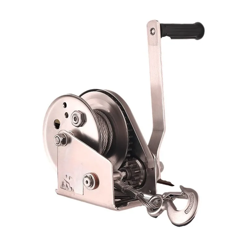 Hand winch 304 stainless steel two-way self-locking small household winch Manual winch Lifting and traction hoist