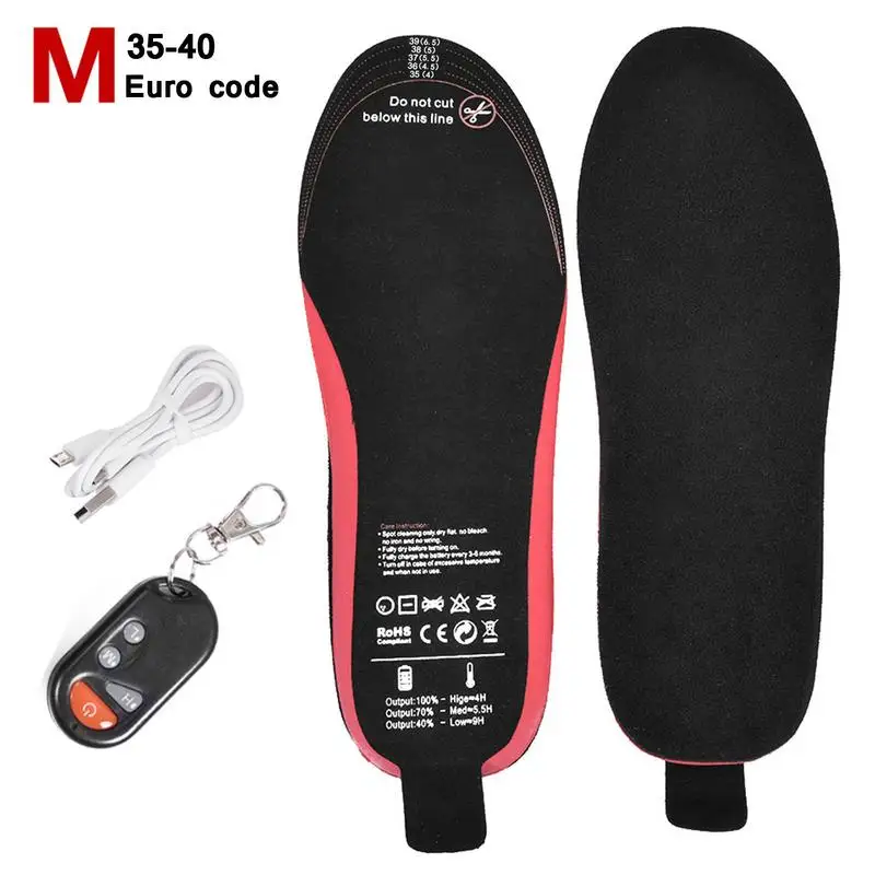 USB Electric Heated Shoe Insoles With Remote Control 2100MA Battery Warm Sock Pad Mat Heating Insoles For Skiing Hunting Fishing