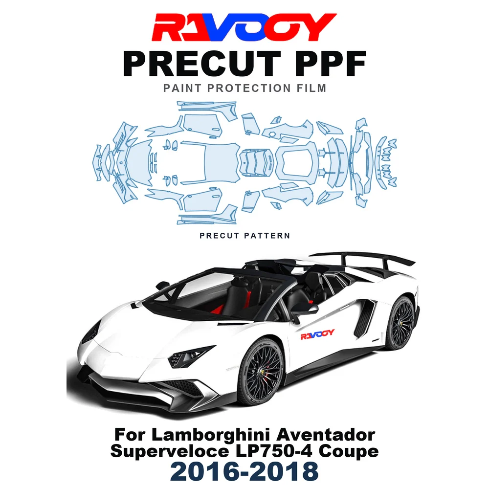 Precut PPF For Lamborghini Aventador Superveloce LP750-4 Coupe 2016-2018 8.5mil TPU Paint Protection Film Hood Bonnet Bumper