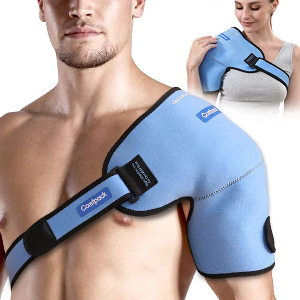 Reusable 3D Shoulder Brace Support Ice Pack Wrap For Sports Injuries  Hot Cold Compression Therapy For Pain Relief Bursitis