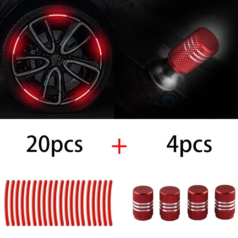 

Moto Wheel Reflective Stickers Luminous Valve Caps 2024 Eco-friendly Car Bicycle DIY Wheel Hub Styling Motorcycle Accessories