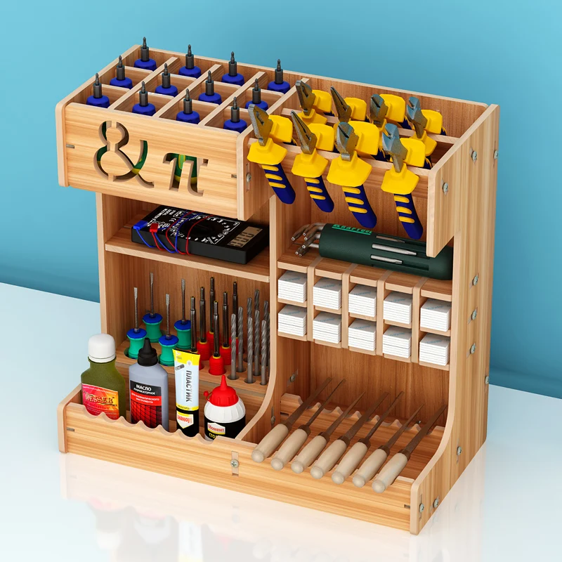 

Model Tool Storage Rack Wooden Box Desktop Finishing Box up to Assembling Tools Sundries Assorted Storage Box