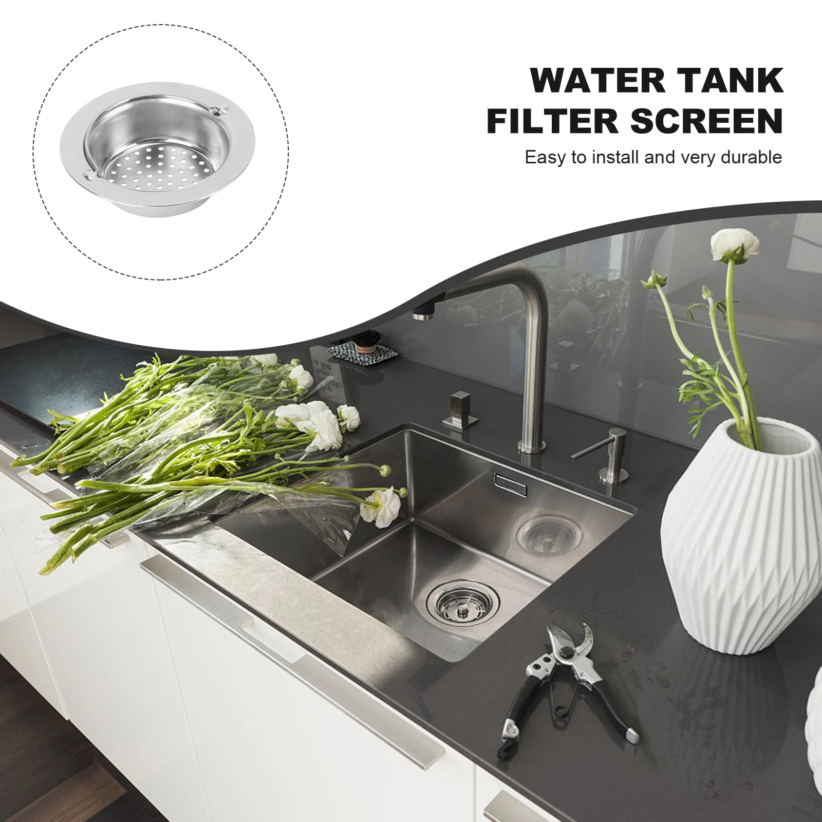 

2pcs Premium Sink Strainer Filter Durable Drain Basket For Kitchen Bathroom Laundry Tub Garbage Disposal Perforated Water
